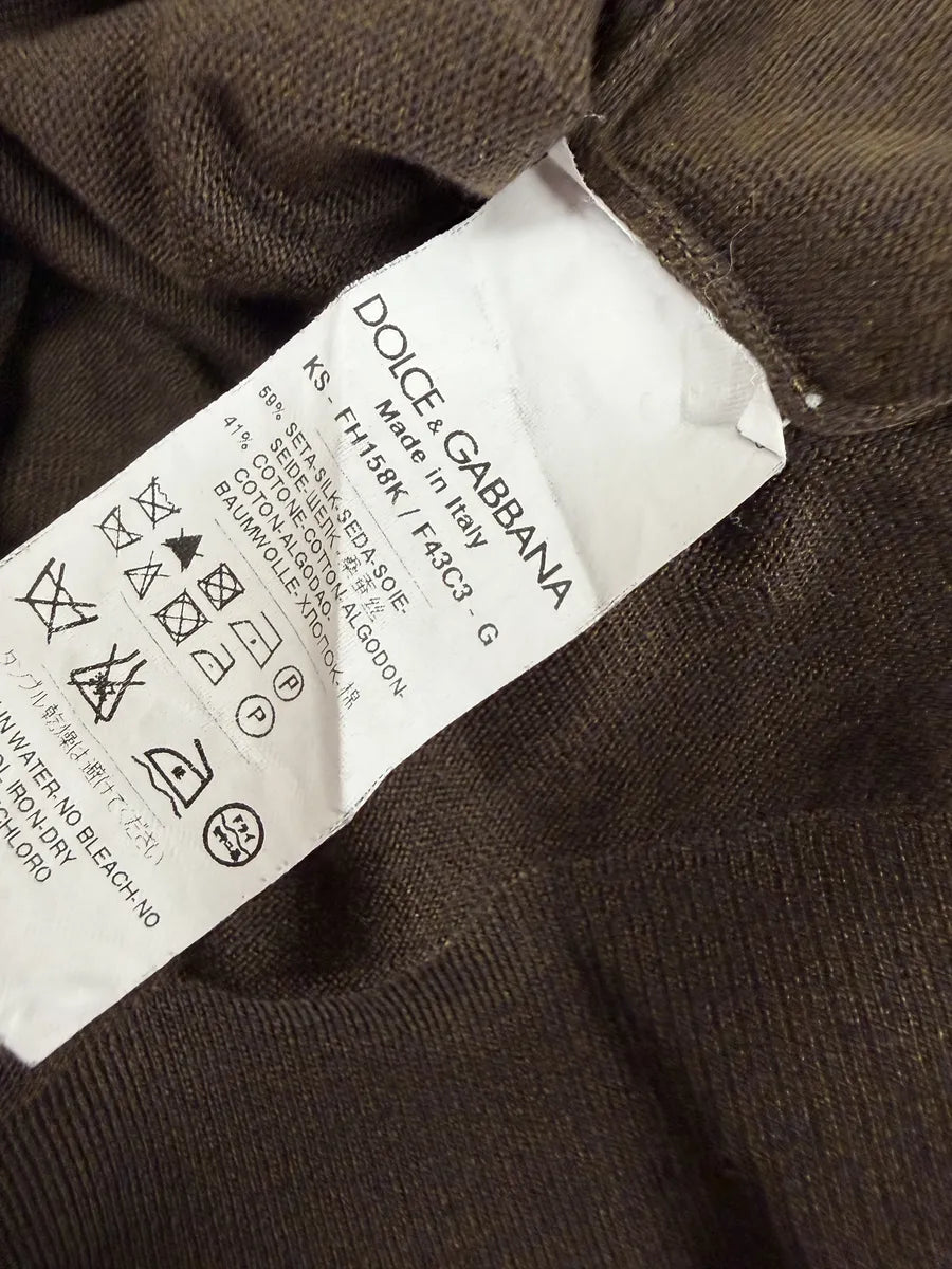 2000s Dolce & Gabbana Ornament Brown Wool Sweater yDugWGb 4
