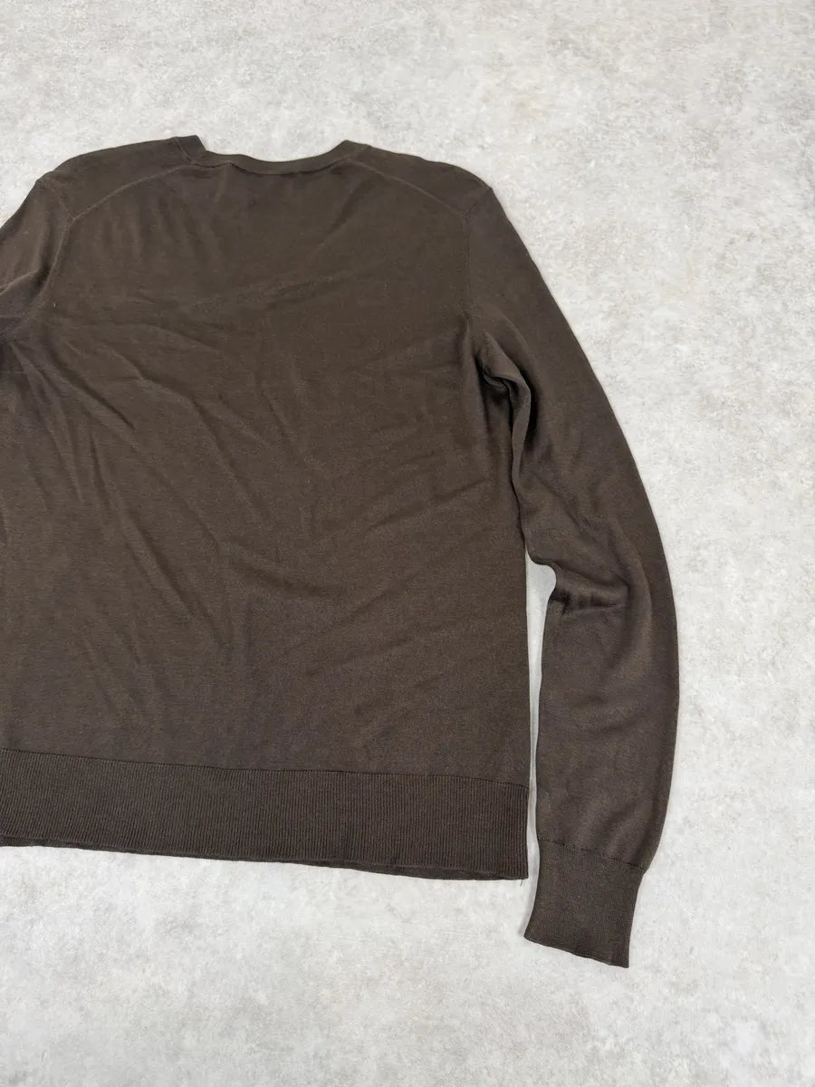 2000s Dolce & Gabbana Ornament Brown Wool Sweater yDugWGb 5