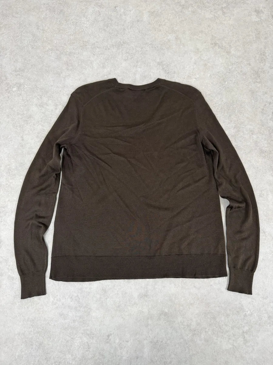 2000s Dolce & Gabbana Ornament Brown Wool Sweater yDugWGb 6