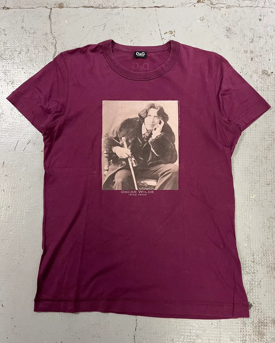 2000s Dolce & Gabbana Oscar Wilde Purple T-Shirt hIwZcEU 0