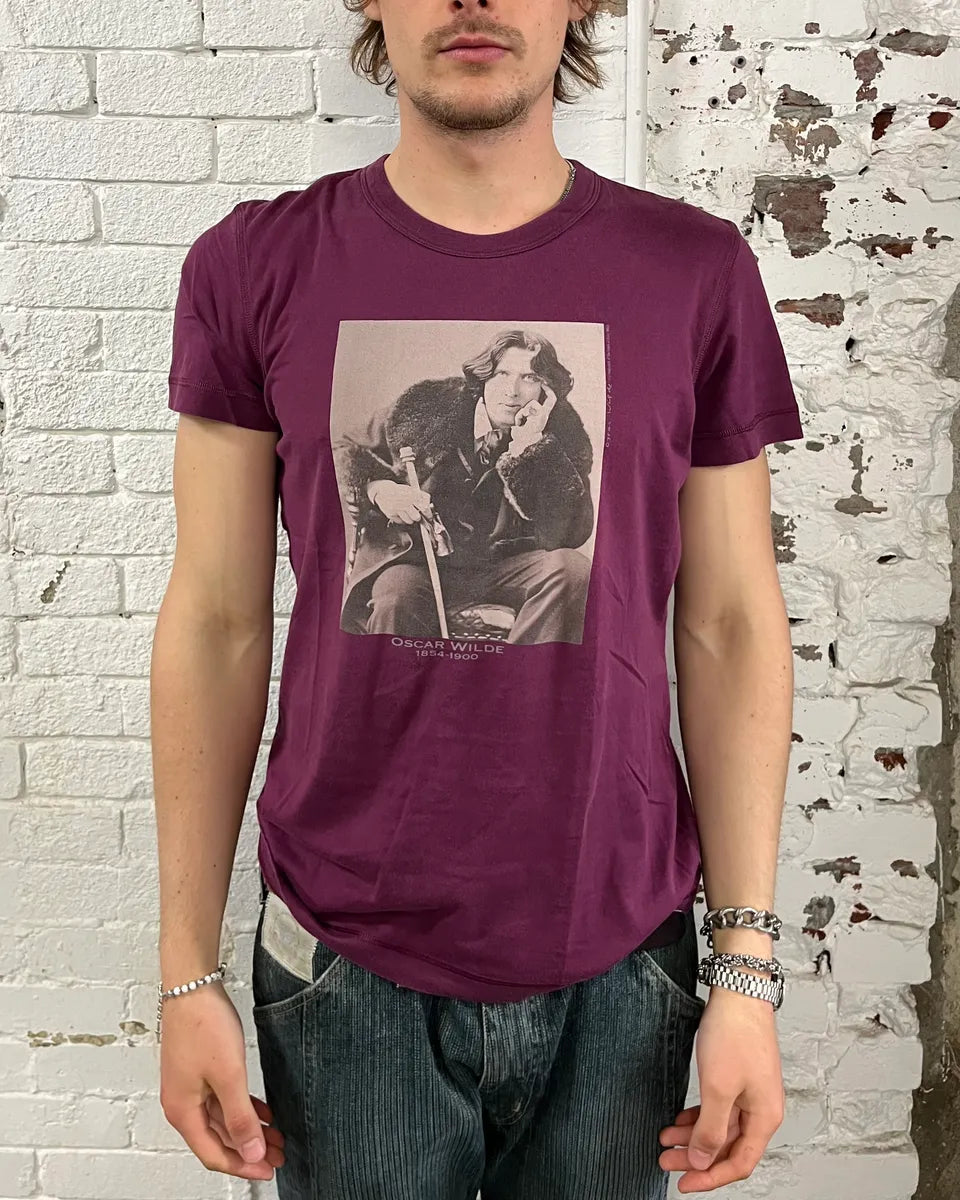 2000s Dolce & Gabbana Oscar Wilde Purple T-Shirt hIwZcEU 1
