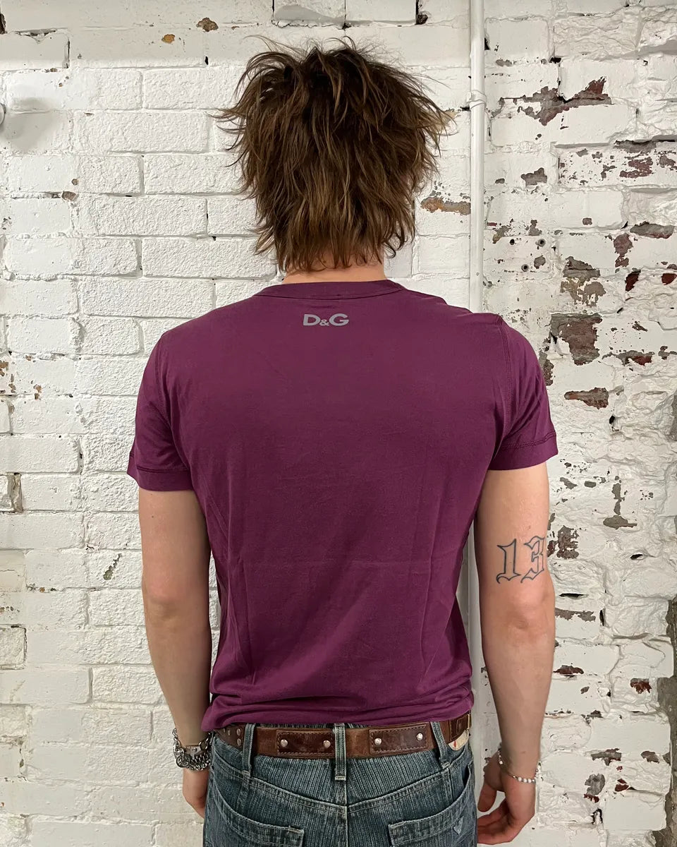 2000s Dolce & Gabbana Oscar Wilde Purple T-Shirt hIwZcEU 2
