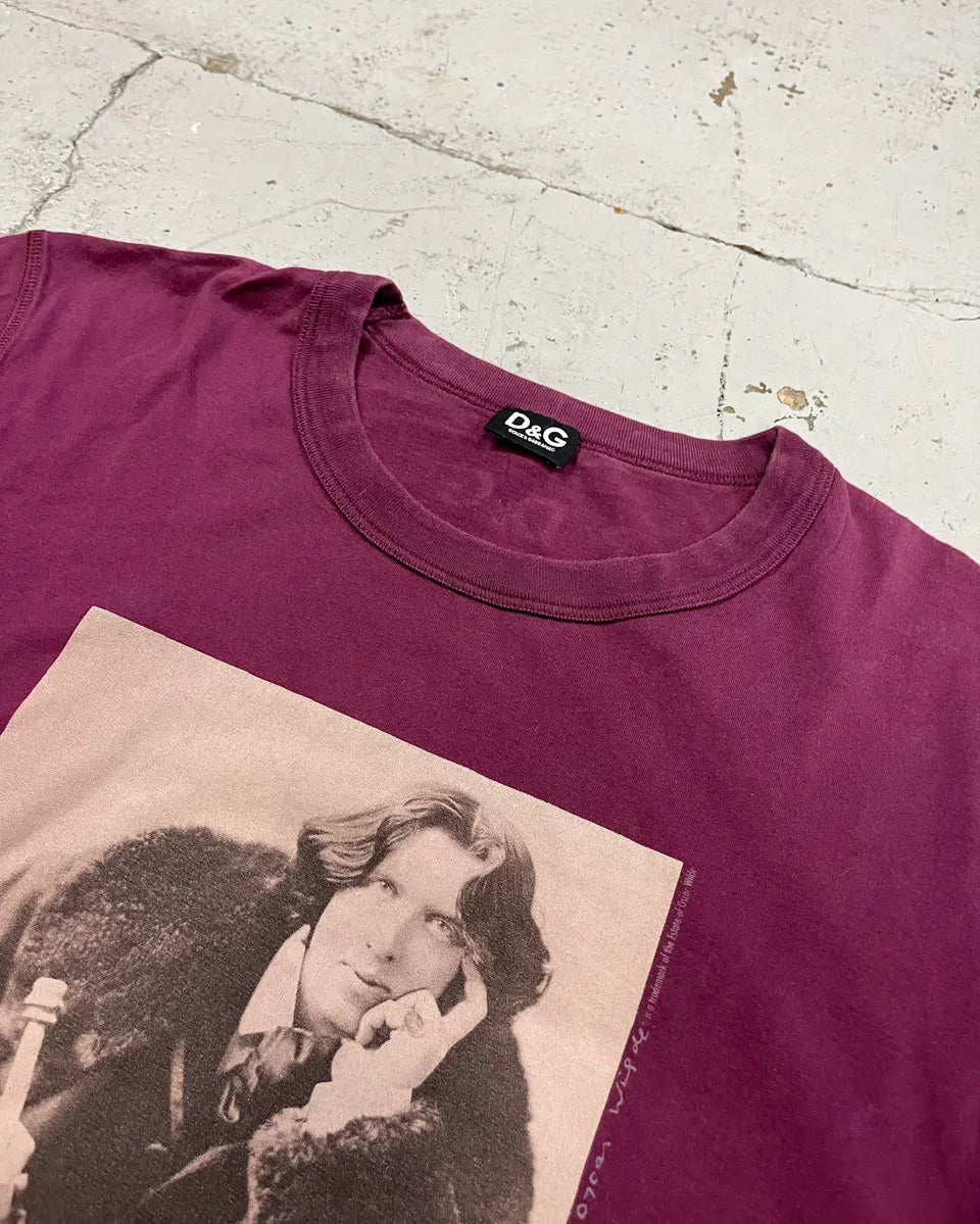 2000s Dolce & Gabbana Oscar Wilde Purple T-Shirt hIwZcEU 4