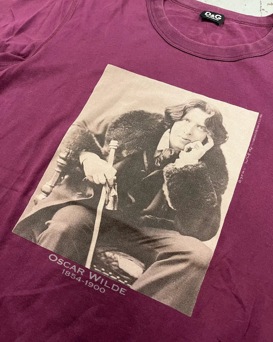 2000s Dolce & Gabbana Oscar Wilde Purple T-Shirt hIwZcEU 5