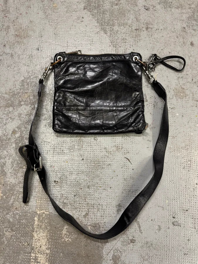 2000s Dolce & Gabbana Padlock Black Leather Shoulder Bag KKIyLNW 2