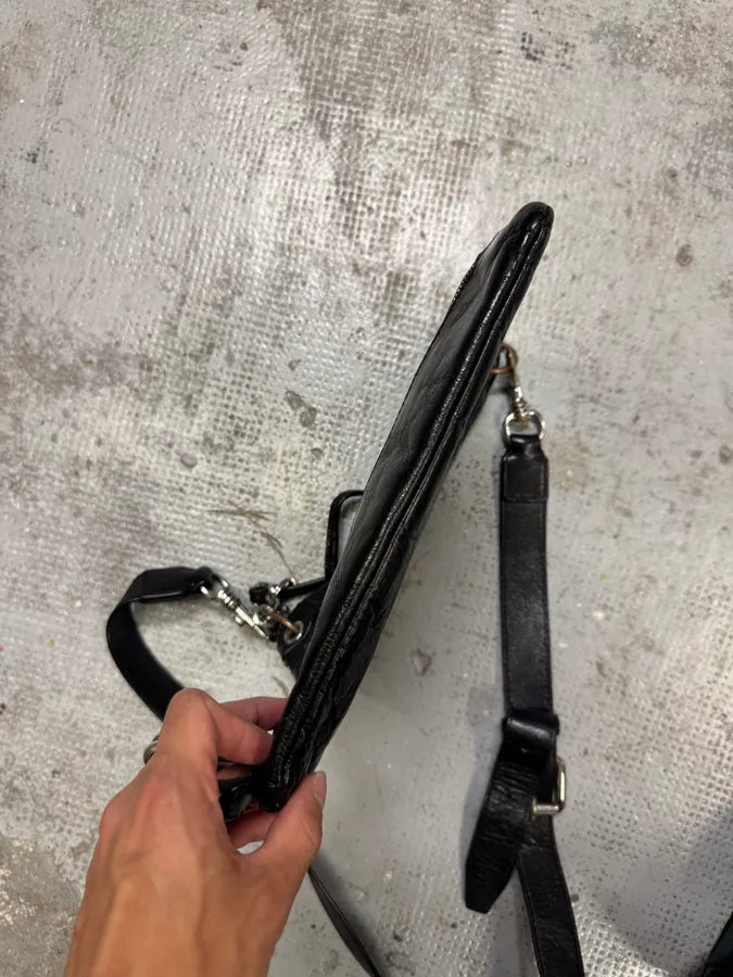 2000s Dolce & Gabbana Padlock Black Leather Shoulder Bag KKIyLNW 9