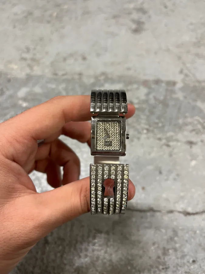 2000s Dolce & Gabbana Padlock Protection Pave Watch Bracelet XNjMHYf 2