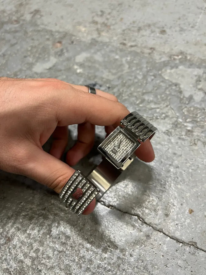 2000s Dolce & Gabbana Padlock Protection Pave Watch Bracelet XNjMHYf 7