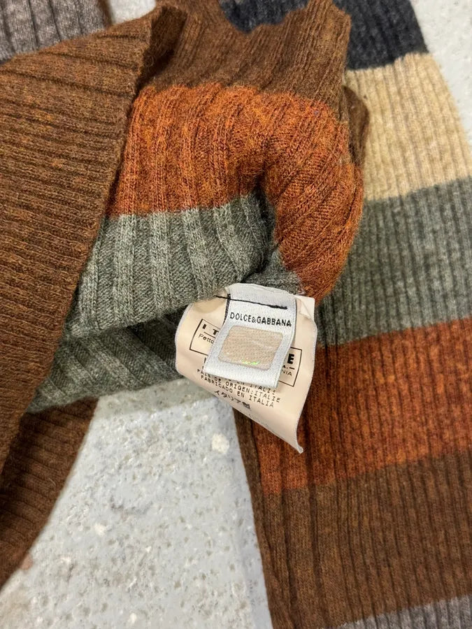 2000s Dolce & Gabbana Pastel Lines V-Neck Sweater brHUXNi 5