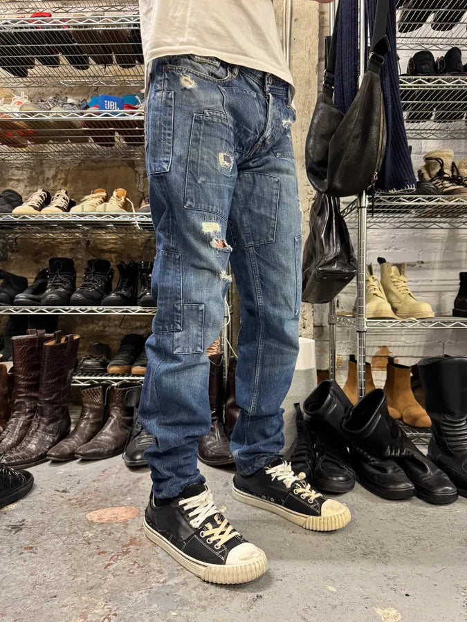 2000s Dolce & Gabbana Patches Blue Denim Jeans (M/L) jDPvDkT 0