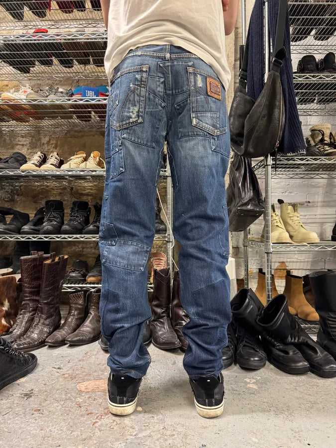 2000s Dolce & Gabbana Patches Blue Denim Jeans (M/L) jDPvDkT 1