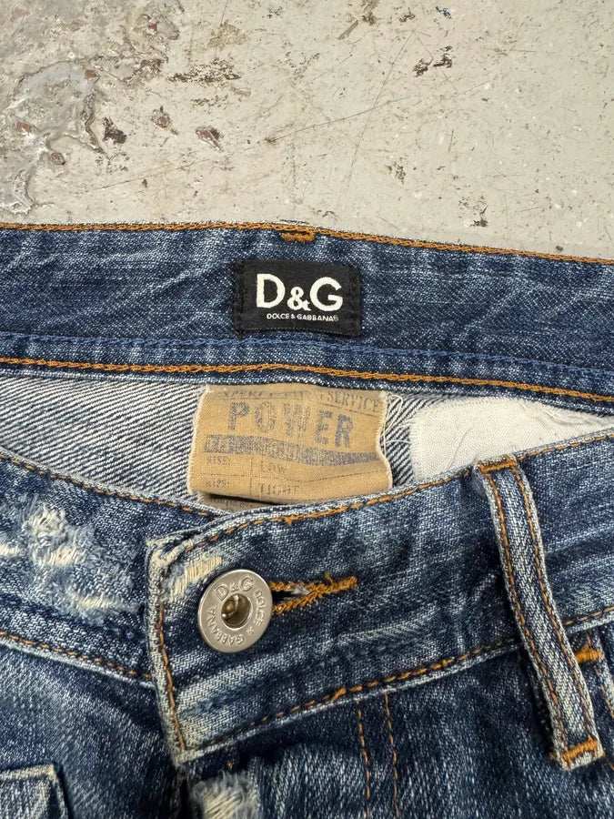 2000s Dolce & Gabbana Patches Blue Denim Jeans zhqbDbv 10