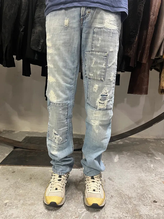 2000s Dolce & Gabbana Patches Blue Denim Jeans BcbQIzk 1