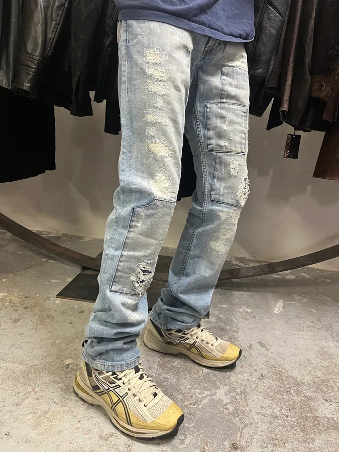 2000s Dolce & Gabbana Patches Blue Denim Jeans (S/M) BcbQIzk 2