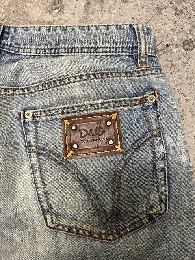 2000s Dolce & Gabbana Patches Blue Denim Jeans (S/M) BcbQIzk 8