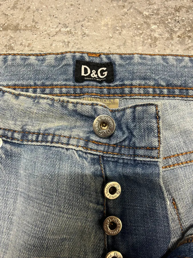 2000s Dolce & Gabbana Patches Blue Denim Jeans BcbQIzk 9