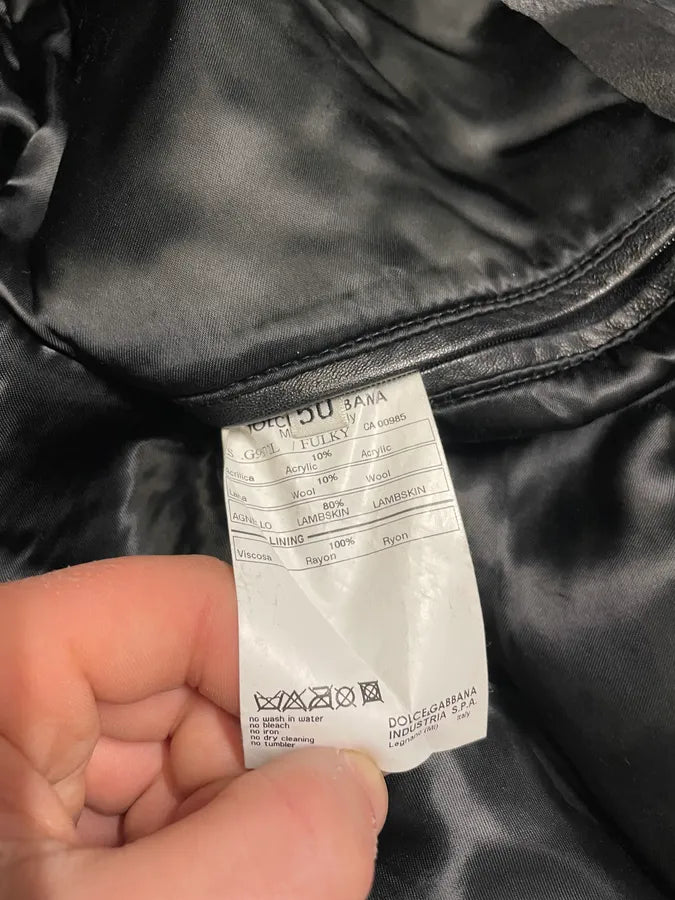 2000s Dolce & Gabbana Patina Dark Leather Jacket vXSzwvQ 11