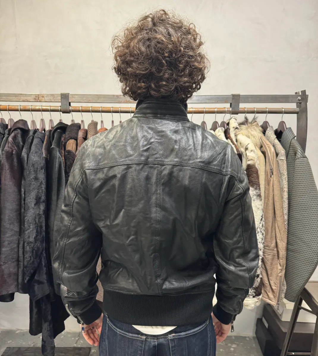 2000s Dolce & Gabbana Patina Dark Leather Jacket vXSzwvQ 3