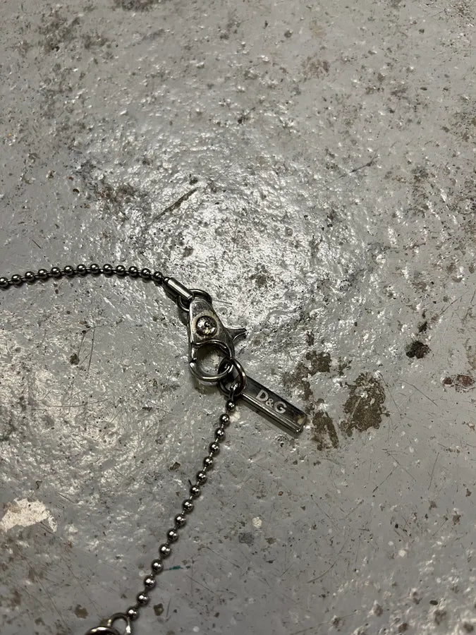 2000s Dolce & Gabbana Pave Crystal Dog Tag Necklace vquvjli 3