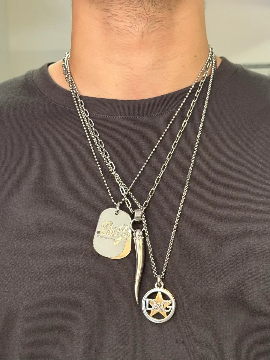 2000s Dolce & Gabbana Pave Dog Tags Ball Chain Necklace QpKYiWF 2