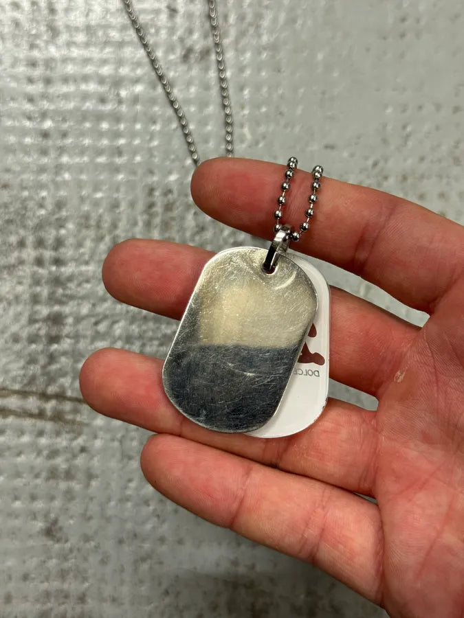 2000s Dolce & Gabbana Pave Dog Tags Ball Chain Necklace QpKYiWF 4