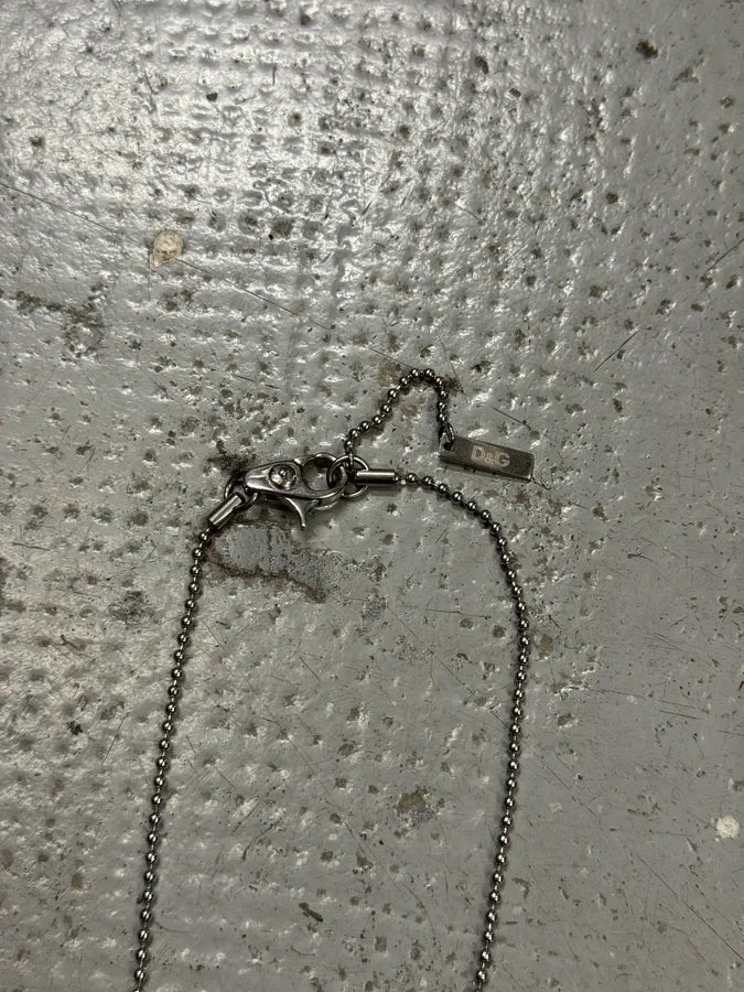 2000s Dolce & Gabbana Pave Dog Tags Ball Chain Necklace QpKYiWF 5