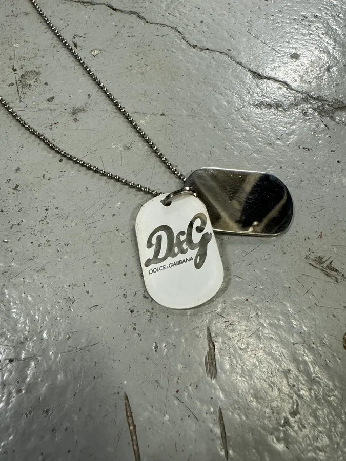 2000s Dolce & Gabbana Pave Dog Tags Ball Chain Necklace TLPgelz 4