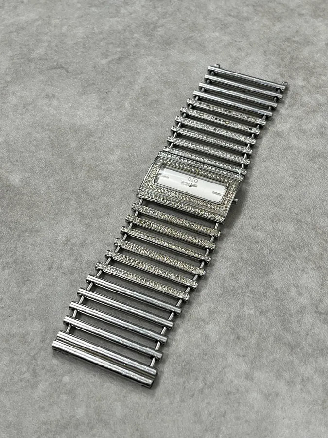 2000s Dolce & Gabbana Pave Lines Bracelet Watch sZzDPeT 5