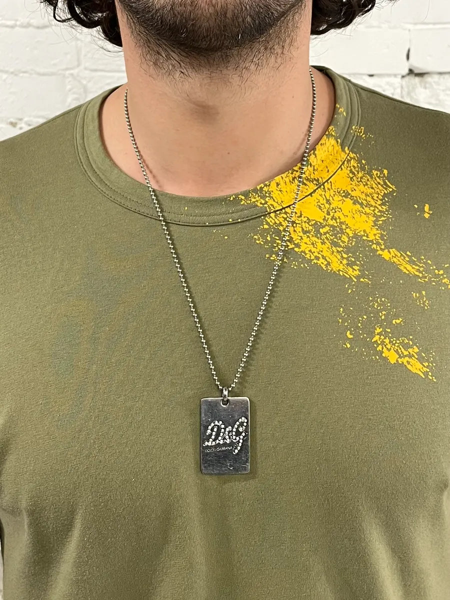 2000s Dolce & Gabbana Pave Logo Necklace PSlhGLA 1