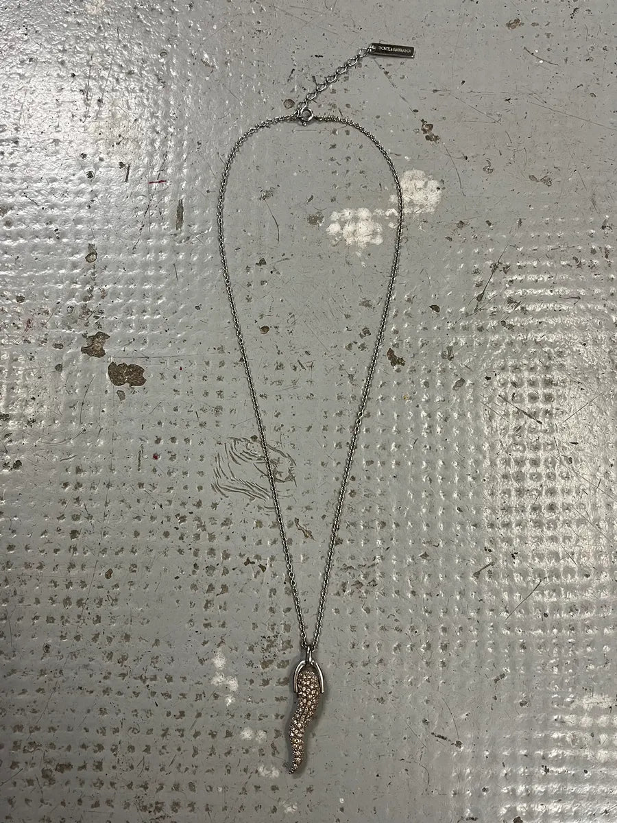 2000s Dolce & Gabbana Pave Tooth Necklace daoClfQ 0