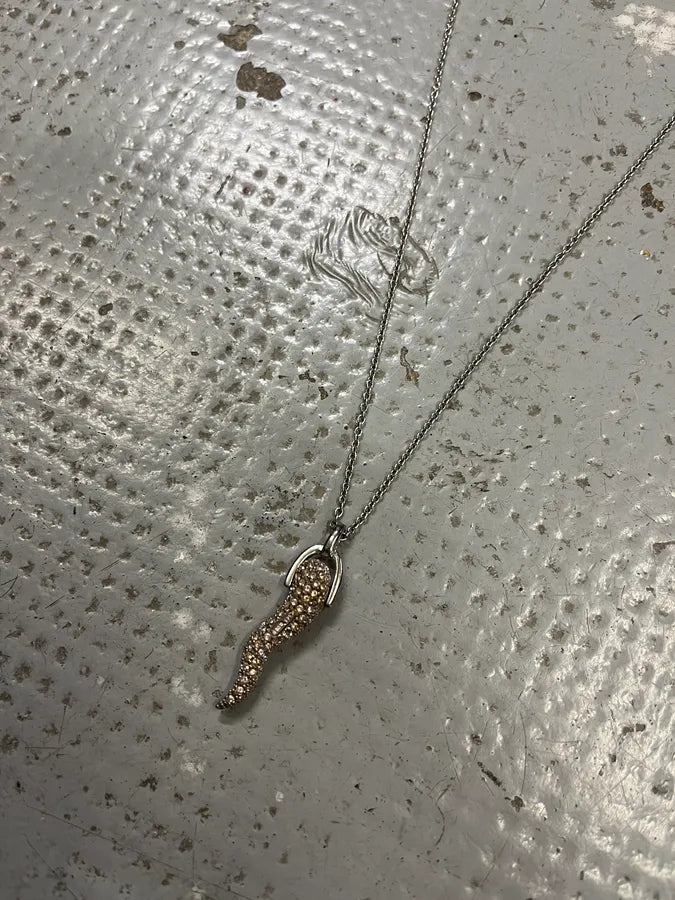 2000s Dolce & Gabbana Pave Tooth Necklace daoClfQ 2