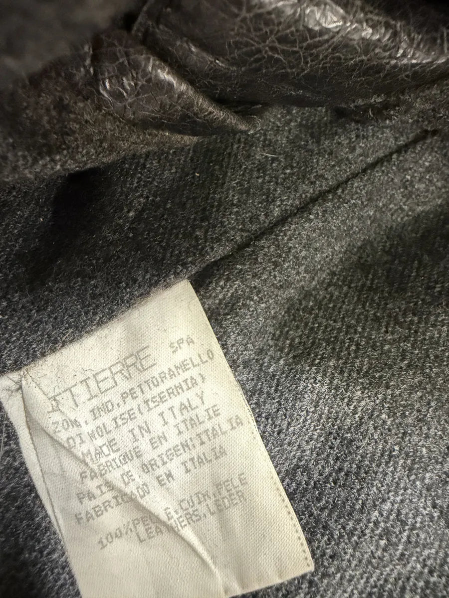 2000s Dolce & Gabbana Peacoat Officer Brut Black Leather Jacket diteGFZ 7