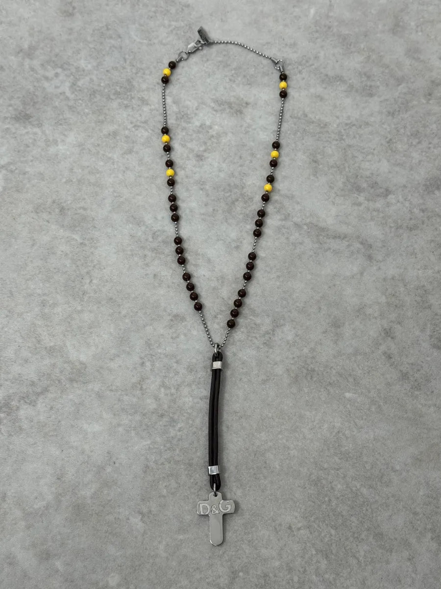 2000s Dolce & Gabbana Pearl Brown Rosary Necklace SYrDujx 0