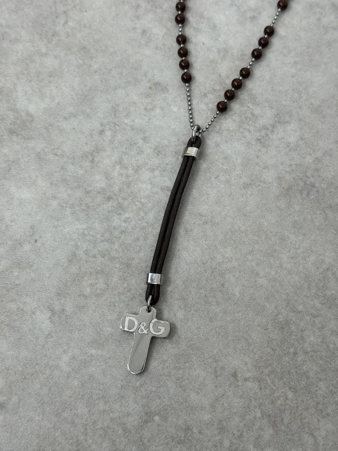 2000s Dolce & Gabbana Pearl Brown Rosary Necklace SYrDujx 2