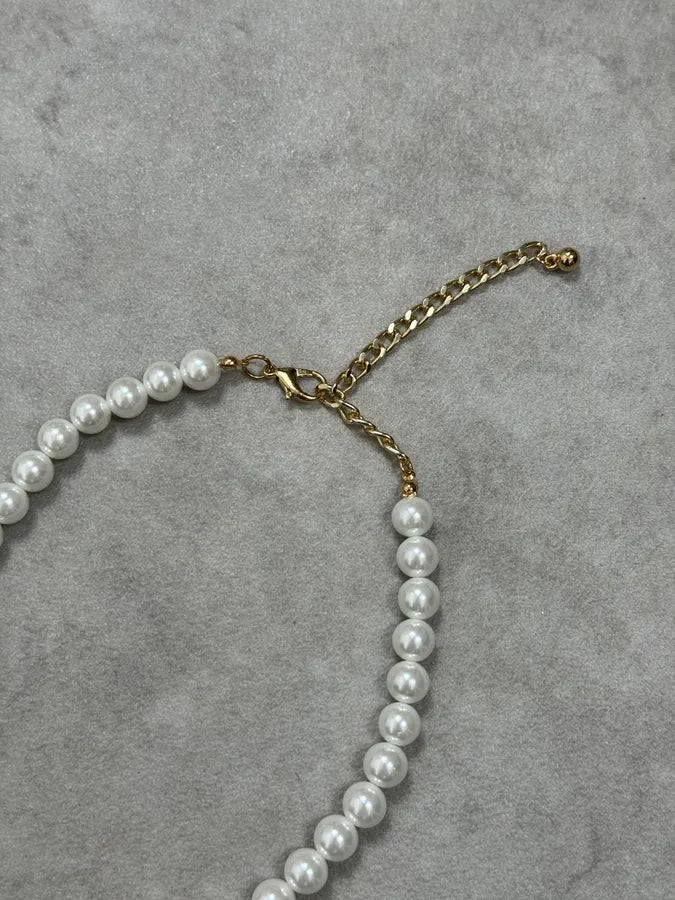 2000s Dolce & Gabbana Pearl Snake Gold Abstract Necklace iGmguRL 4