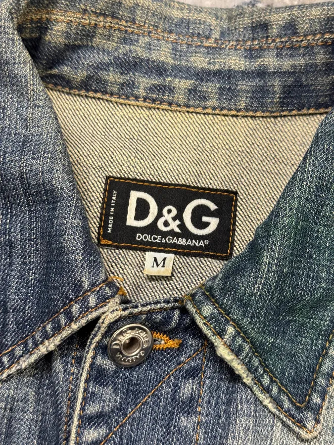 2000s Dolce & Gabbana Pin Distressed Denim Jacket dGjsXGW 6