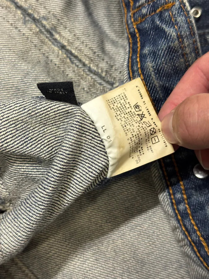 2000s Dolce & Gabbana Pin Distressed Denim Jacket dGjsXGW 9