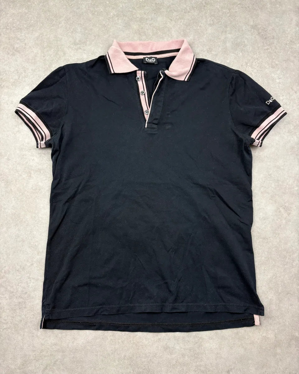2000s Dolce & Gabbana Pink Black Contrast Baby Polo  dzHvTaj 0