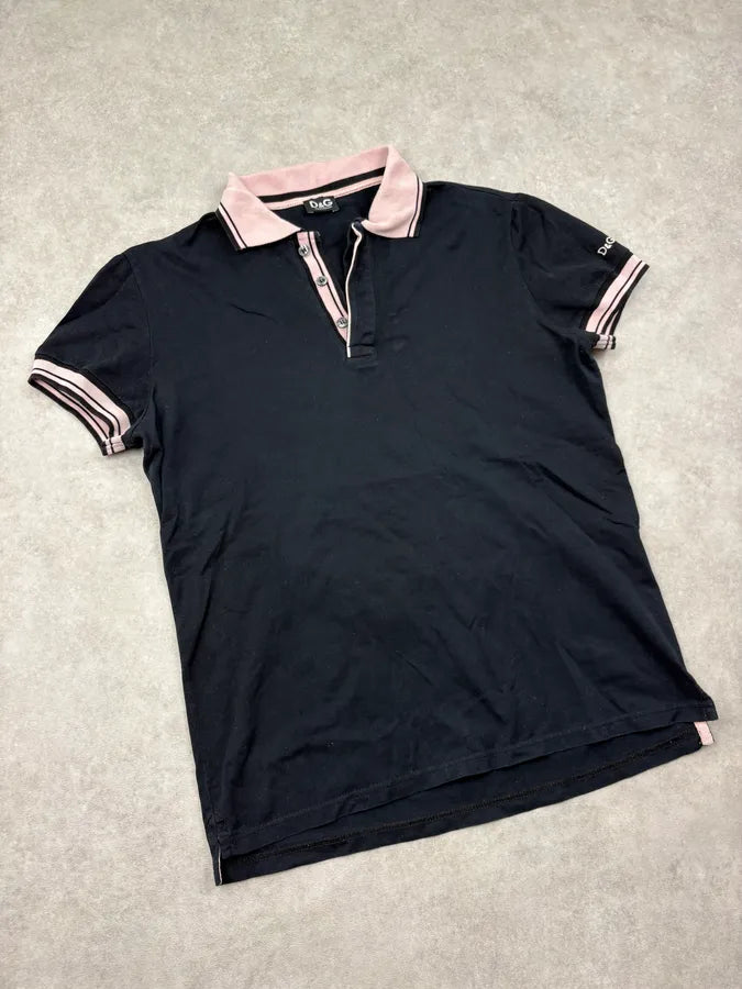 2000s Dolce & Gabbana Pink Black Contrast Baby Polo  dzHvTaj 3