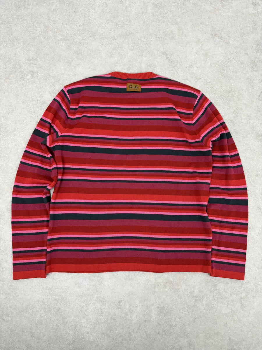 2000s Dolce & Gabbana Pink & Red Striped Gradient Sweater TUGhLfP 1