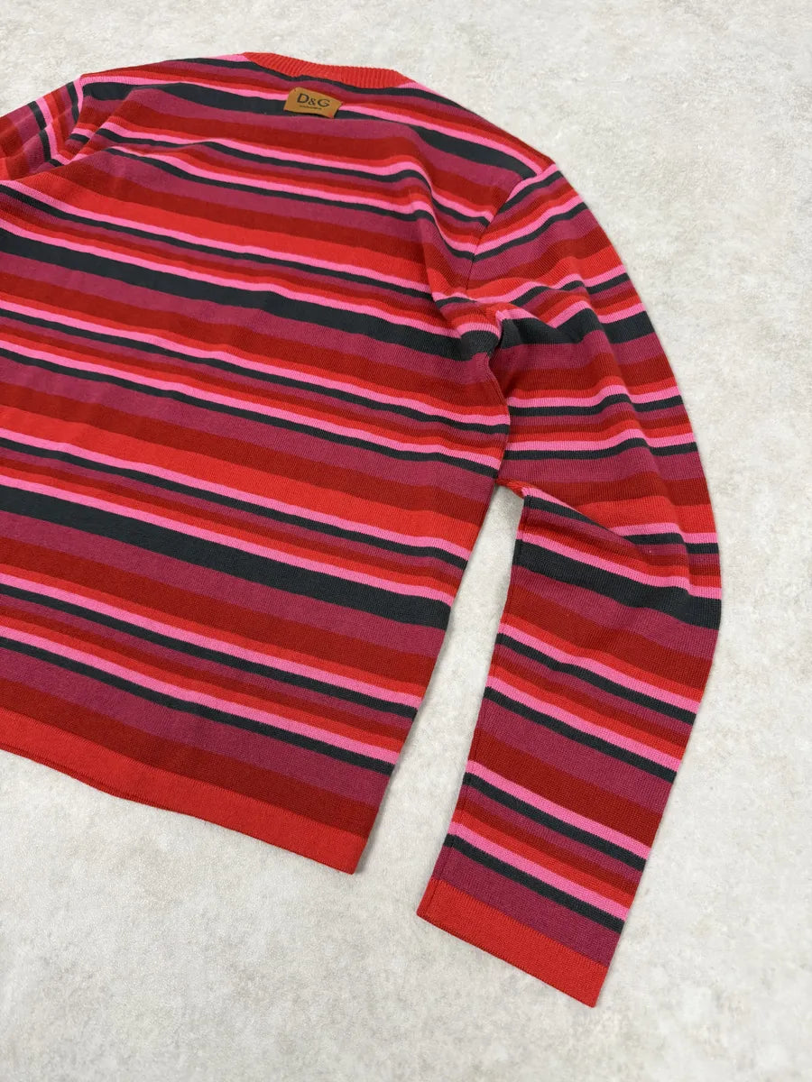 2000s Dolce & Gabbana Pink & Red Striped Gradient Sweater TUGhLfP 6