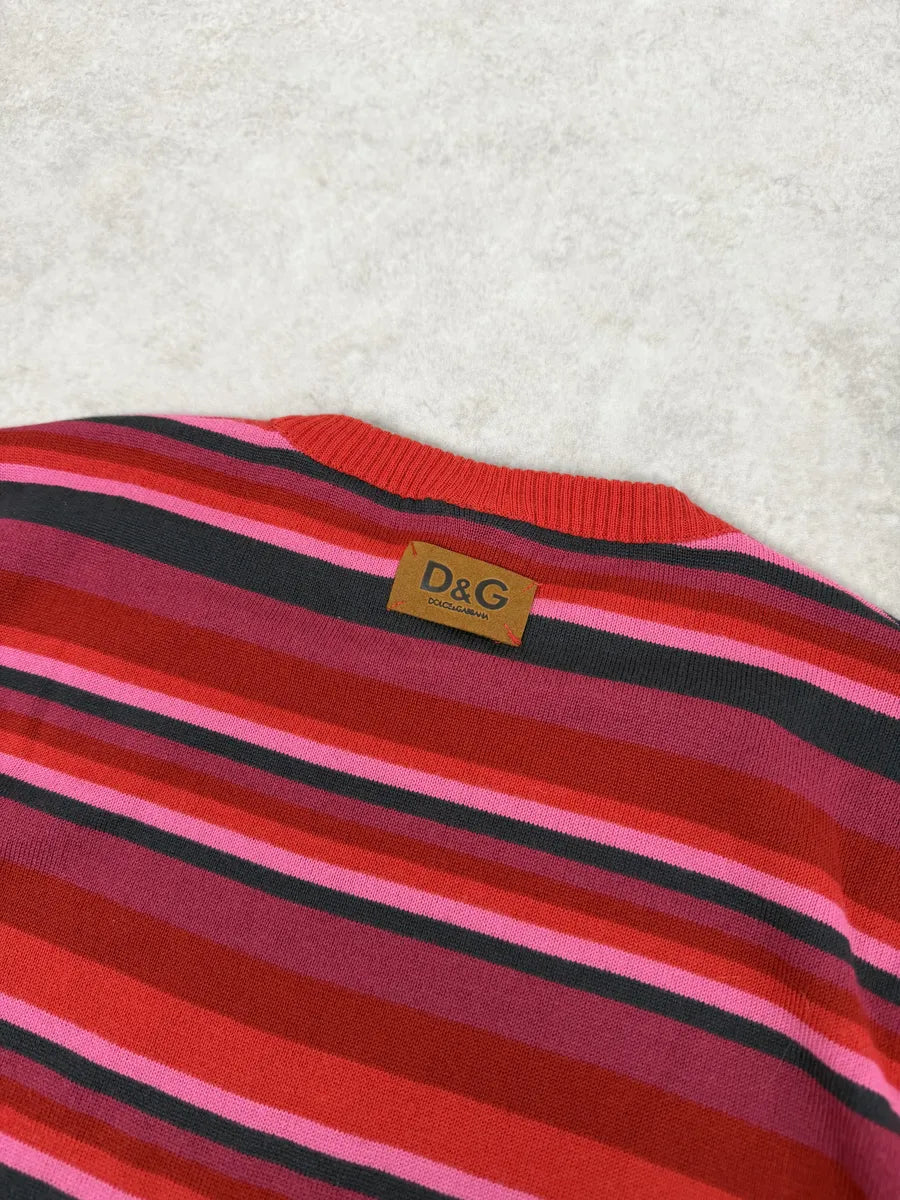 2000s Dolce & Gabbana Pink & Red Striped Gradient Sweater TUGhLfP 9