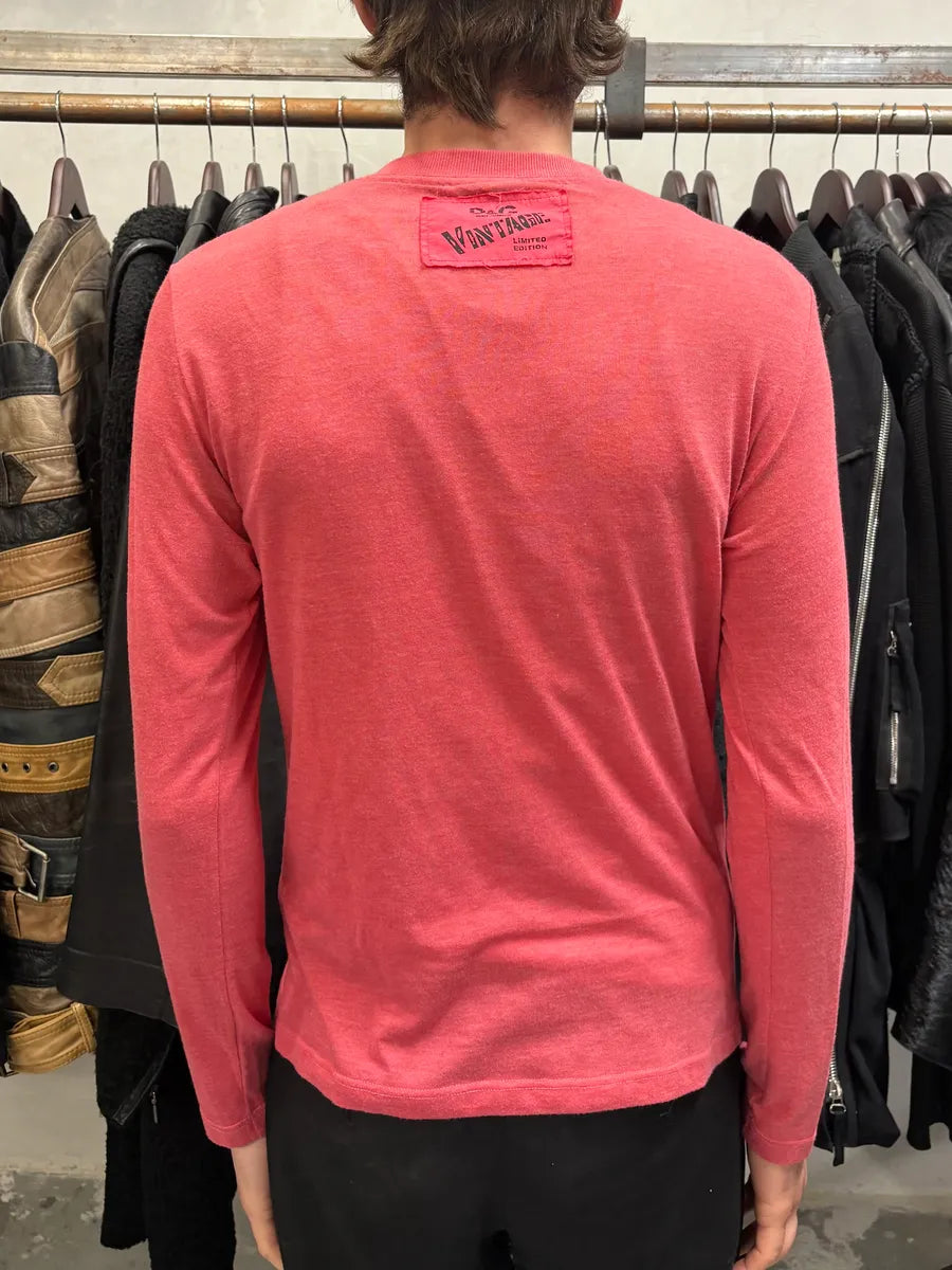 2000s Dolce & Gabbana Pink Henley Hot Longsleeves mOIXGzc 2