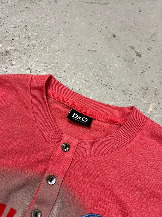 2000s Dolce & Gabbana Pink Henley Hot Longsleeves mOIXGzc 7