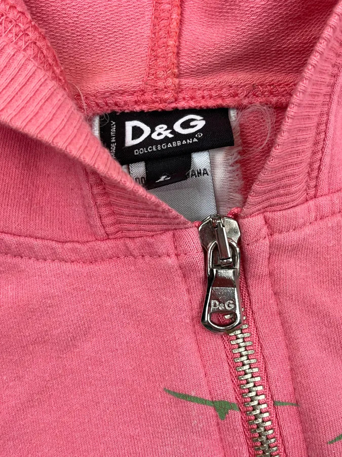 2000s Dolce & Gabbana Pink Island Hooded Zip-up Sweater OpXWzNw 8