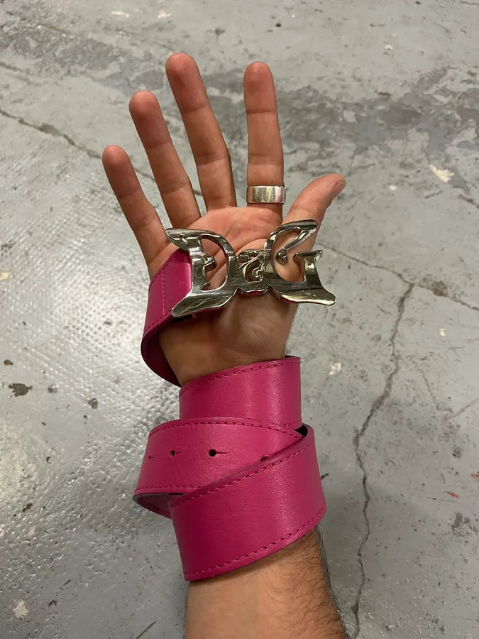 2000s Dolce & Gabbana Pink Leather Belt XKEHxfI 0
