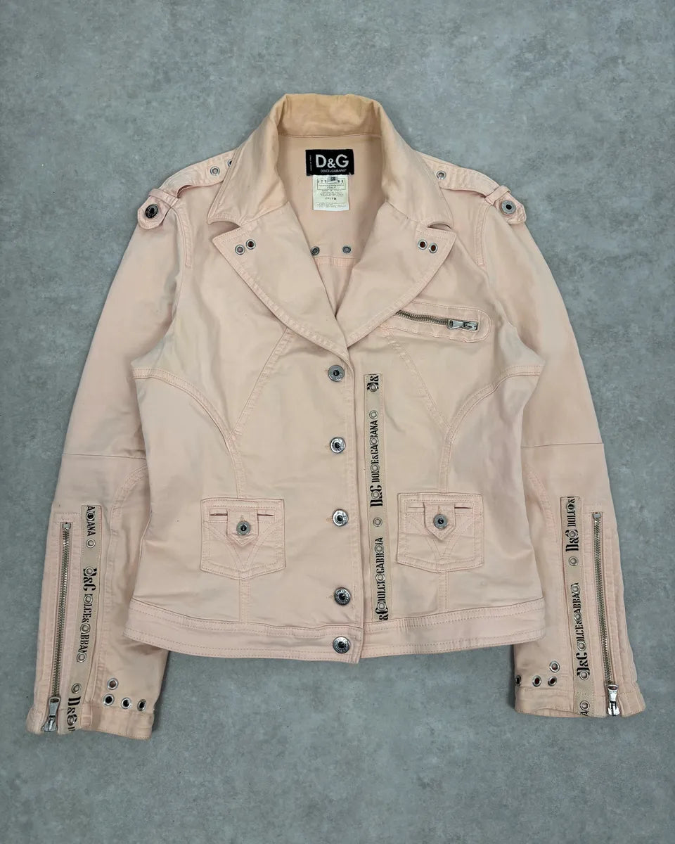 2000s Dolce & Gabbana Pink Multi Zip Cargo Jacket cBJzBbI 0