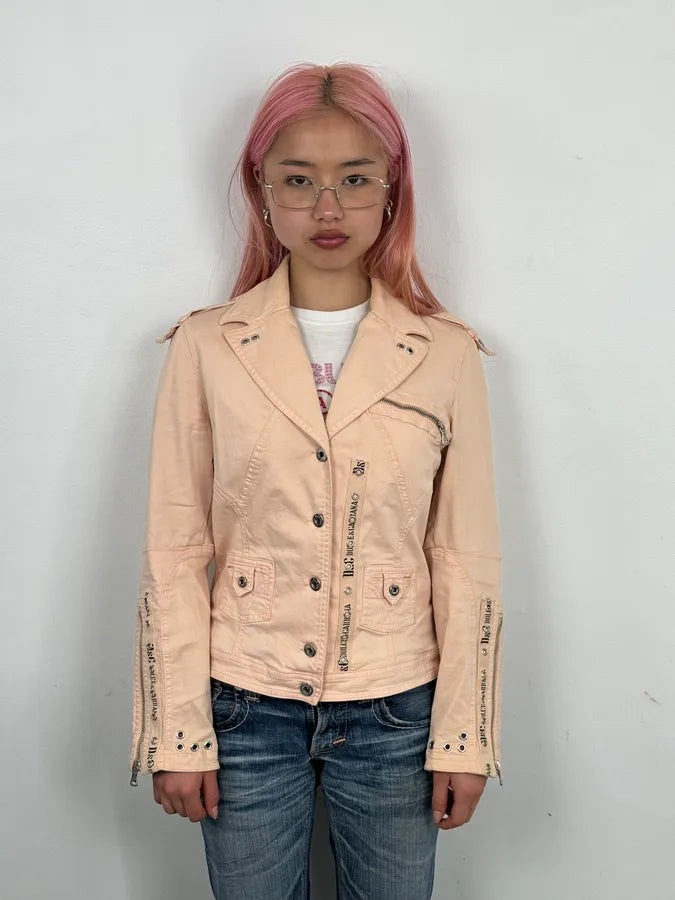 2000s Dolce & Gabbana Pink Multi Zip Cargo Jacket cBJzBbI 1