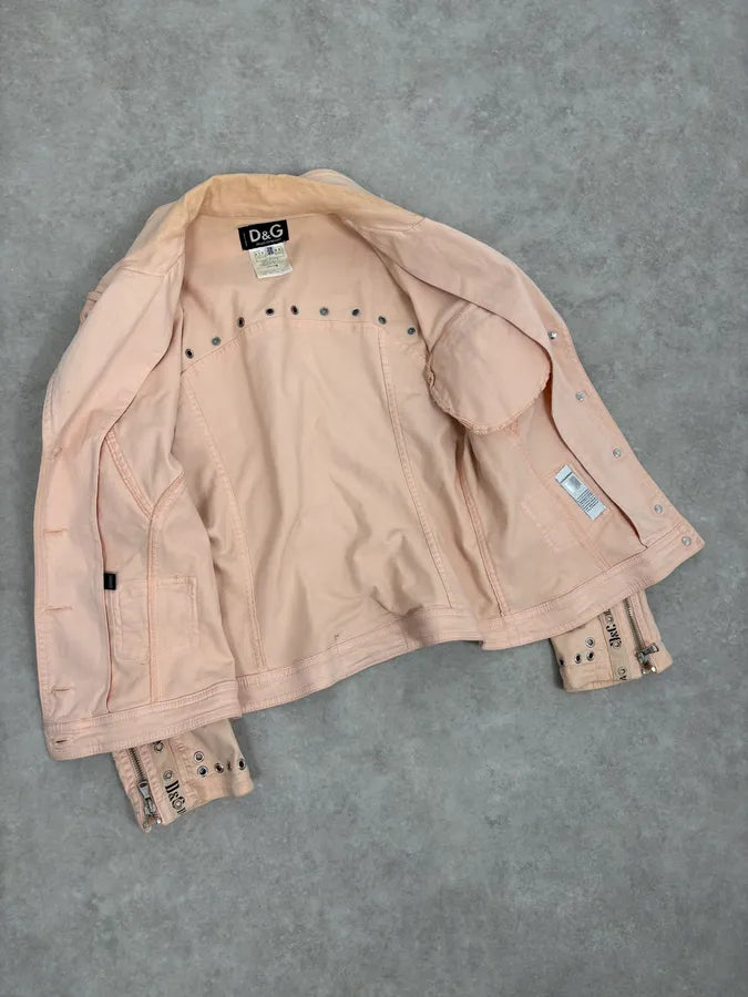 2000s Dolce & Gabbana Pink Multi Zip Cargo Jacket cBJzBbI 6