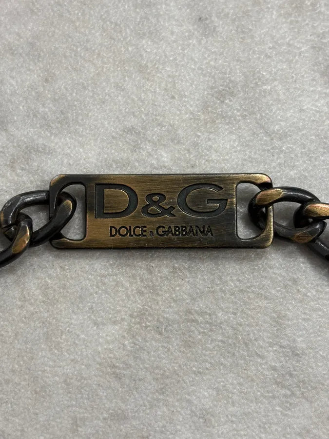 AW2003 Dolce & Gabbana Plaque Logo Wallet Chain nHezwzr 4